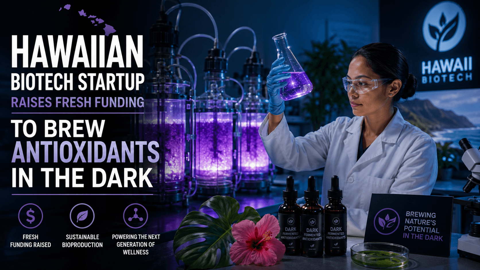 Hawaiian Biotech Startup Raises Fresh Funding to Brew Antioxidants in the Dark